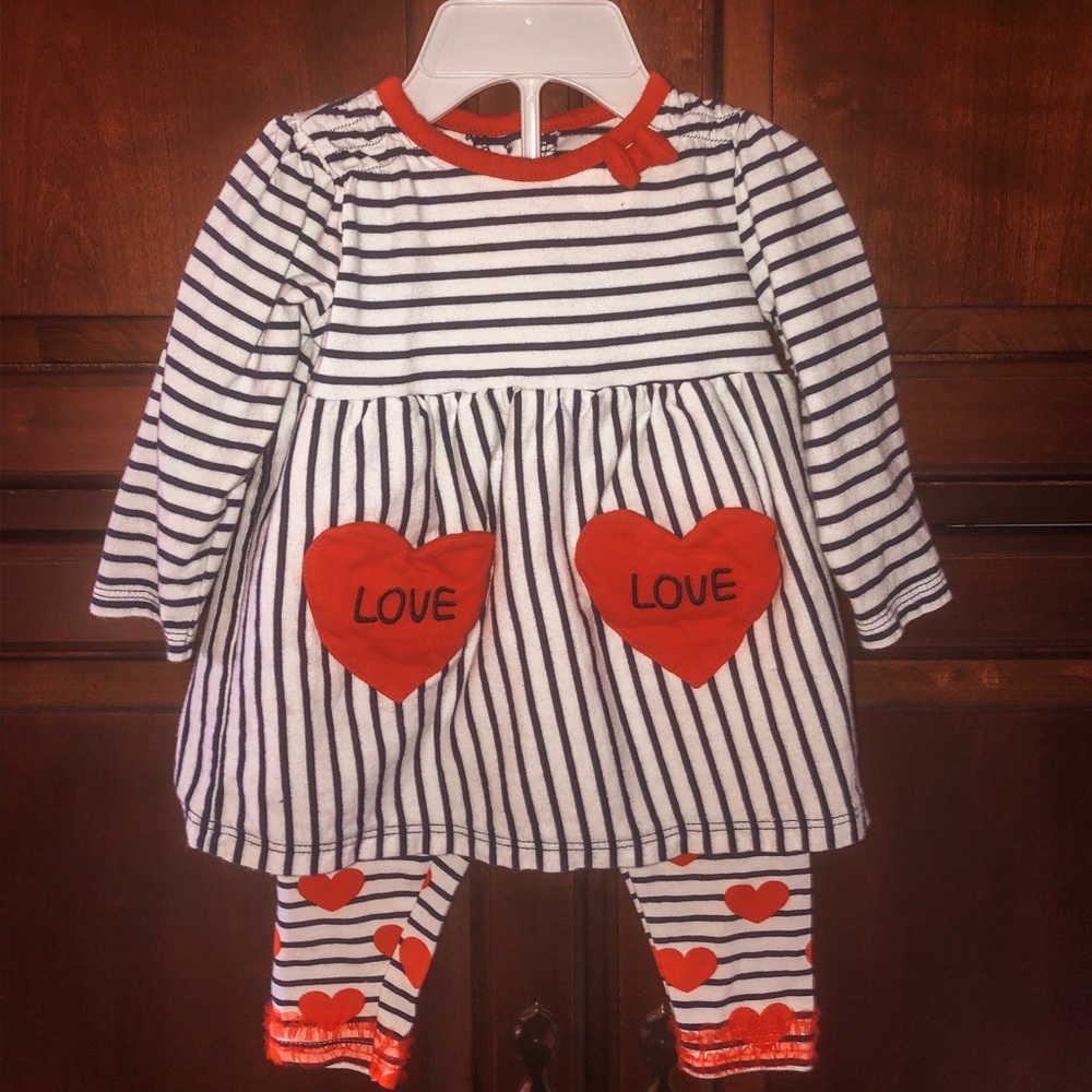 3-6 Months baby girl Valentines Day Outfit